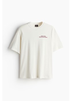 H & M - T-shirt z nadrukiem Loose Fit - Biały ze sklepu H&M w kategorii Bluzki damskie - zdjęcie 173838632
