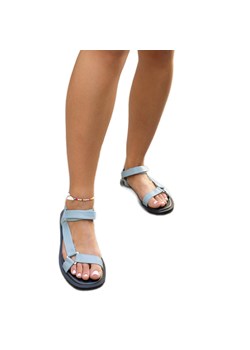 Niebieskie sandały z eco skóry Nashida ze sklepu ButyModne.pl w kategorii Sandały damskie - zdjęcie 173838713