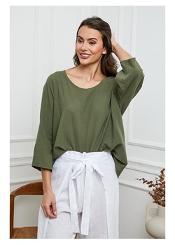 La Compagnie Du Lin Bluzka &quot;Fraiche&quot; w kolorze khaki ze sklepu Limango Polska w kategorii Bluzki damskie - zdjęcie 173839304