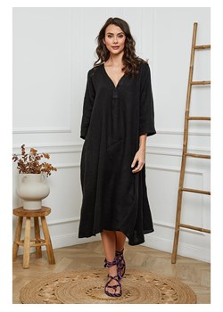 La Compagnie Du Lin Lniana sukienka w kolorze czarnym ze sklepu Limango Polska w kategorii Sukienki - zdjęcie 173839314