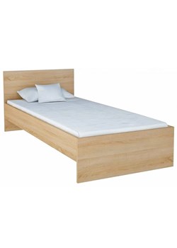Skandynawskie łóżko ze stelażem dąb sonoma - Lombi 90x200 ze sklepu Edinos.pl w kategorii Łóżka i materace - zdjęcie 173839643