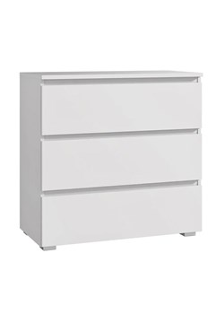 Biała komoda z szufladami bez uchwytów 80 cm - Egrof 3X ze sklepu Edinos.pl w kategorii Komody - zdjęcie 173839871