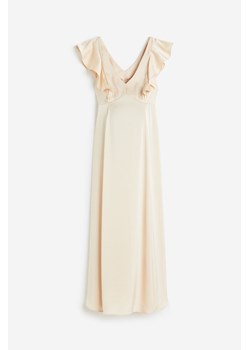 H & M - MAMA Sukienka z falbanami - Beżowy ze sklepu H&M w kategorii Sukienki ciążowe - zdjęcie 173840524