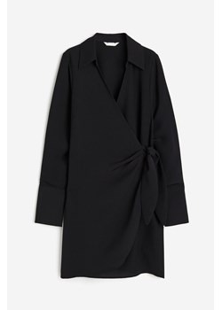H & M - Kopertowa sukienka z krepy - Czarny ze sklepu H&M w kategorii Sukienki - zdjęcie 173840530