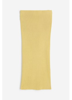 H & M - Spódnica z dzianiny w prążki - Żółty ze sklepu H&M w kategorii Spódnice - zdjęcie 173840534