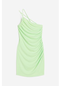 H & M - Marszczona sukienka na jedno ramię - Zielony ze sklepu H&M w kategorii Sukienki - zdjęcie 173840542