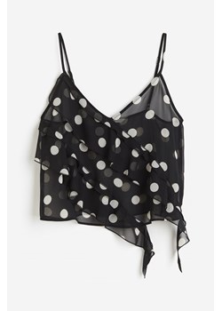 H & M - Top na ramiączkach zdobiony falbaną - Czarny ze sklepu H&M w kategorii Bluzki damskie - zdjęcie 173840543