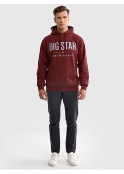 Bluza męska z kapturem z logo BIG STAR bordowa Ashlyno 604 ze sklepu Big Star w kategorii Bluzy męskie - zdjęcie 173840722