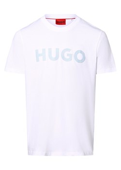 HUGO Koszulka męska - Dulivio_U242 Mężczyźni Bawełna biały nadruk ze sklepu vangraaf w kategorii T-shirty męskie - zdjęcie 173841810