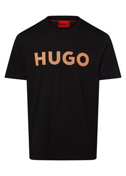 HUGO Koszulka męska - Dulivio_U242 Mężczyźni Bawełna czarny nadruk ze sklepu vangraaf w kategorii T-shirty męskie - zdjęcie 173841811