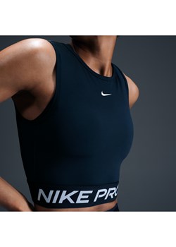 Damska koszulka bez rękawów o skróconym kroju Dri-FIT Nike Pro - Niebieski ze sklepu Nike poland w kategorii Bluzki damskie - zdjęcie 173842061