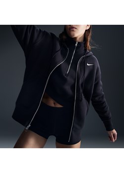 Damska bluza z kapturem o kroju oversize z zamkiem na całej długości Nike Sportswear Phoenix Fleece - Czerń ze sklepu Nike poland w kategorii Bluzy damskie - zdjęcie 173842063