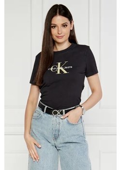 CALVIN KLEIN JEANS T-shirt ARCHIVAL MONOLOGO | Regular Fit ze sklepu Gomez Fashion Store w kategorii Bluzki damskie - zdjęcie 173842251