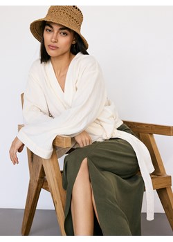 Reserved - Koszula kimono z bawełnianego muślinu - złamana biel ze sklepu Reserved w kategorii Bluzki damskie - zdjęcie 173842383