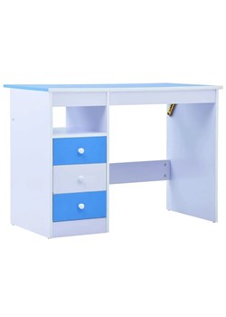 Niebiesko-białe biurko z uchylnym blatem do rysowania dziecięce Tobby ze sklepu Edinos.pl w kategorii Biurka dziecięce - zdjęcie 173843414