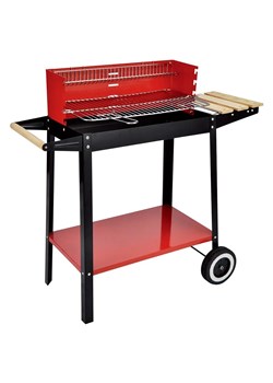 Czerwono-czarny grill ogrodowy na kółkach - Borni ze sklepu Edinos.pl w kategorii Ogród i taras - zdjęcie 173843613