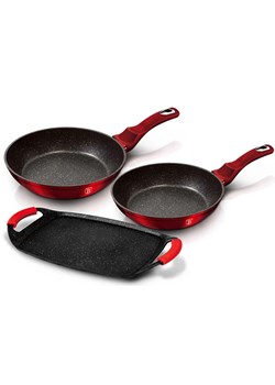 3 aluminiowe patelnie z powłoką granitową B3-L96 ze sklepu Edinos.pl w kategorii Naczynia - zdjęcie 173843750