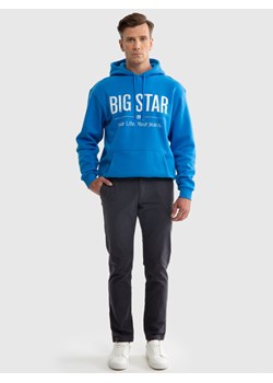 Bluza męska z kapturem z logo BIG STAR niebieska Ashlyno 401 ze sklepu Big Star w kategorii Bluzy męskie - zdjęcie 173848120