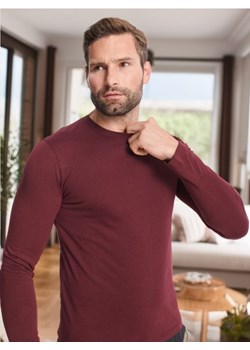 Sinsay - Koszulka z długimi rękawami - czerwony ze sklepu Sinsay w kategorii T-shirty męskie - zdjęcie 173849341
