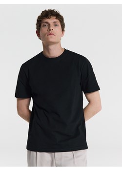 Reserved - Bawełniany t-shirt regular - czarny ze sklepu Reserved w kategorii T-shirty męskie - zdjęcie 173850500