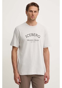 Iceberg t-shirt bawełniany kolor szary z nadrukiem ze sklepu ANSWEAR.com w kategorii T-shirty męskie - zdjęcie 173851600