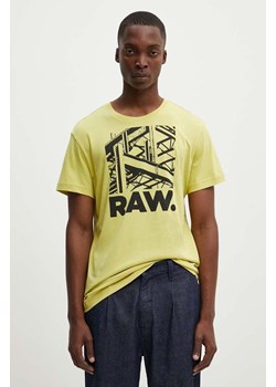 G-Star Raw t-shirt bawełniany kolor zielony z nadrukiem D24685-C506 ze sklepu ANSWEAR.com w kategorii T-shirty męskie - zdjęcie 173852121