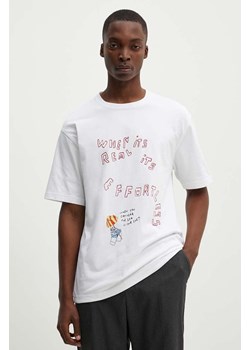Samsoe Samsoe t-shirt bawełniany SAGIOTTO kolor biały z nadrukiem U24200007 ze sklepu ANSWEAR.com w kategorii T-shirty męskie - zdjęcie 173852171