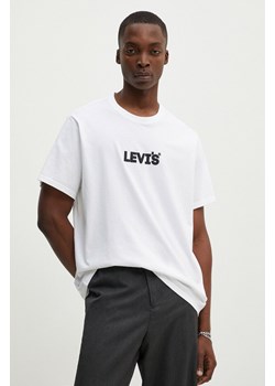 Levi&apos;s t-shirt bawełniany męski kolor biały z nadrukiem ze sklepu ANSWEAR.com w kategorii T-shirty męskie - zdjęcie 173852262