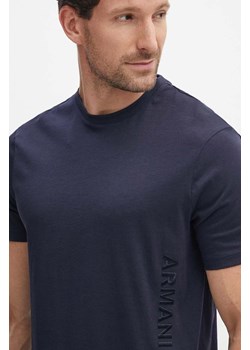 Armani Exchange t-shirt bawełniany męski kolor granatowy z aplikacją 3DZTHA ZJGEZ ze sklepu ANSWEAR.com w kategorii T-shirty męskie - zdjęcie 173852311