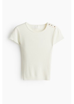 H & M - Top z guzikami - Biały ze sklepu H&M w kategorii Bluzki damskie - zdjęcie 173852532