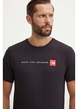 The North Face t-shirt bawełniany M S/S Never Stop Exploring Tee męski kolor czarny z nadrukiem NF0A87NSJK31 ze sklepu ANSWEAR.com w kategorii T-shirty męskie - zdjęcie 173855663