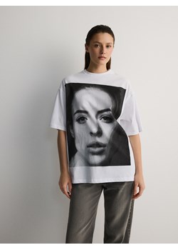 Reserved - Oversizowy t-shirt z nadrukiem - czarny ze sklepu Reserved w kategorii Bluzki damskie - zdjęcie 173856072