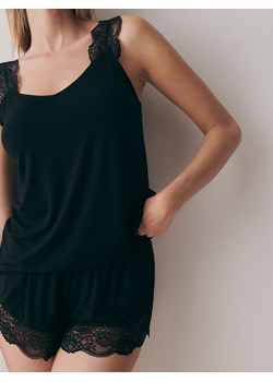 Reserved - Dwuczęściowa piżama z wiskozy - czarny ze sklepu Reserved w kategorii Piżamy damskie - zdjęcie 173856574