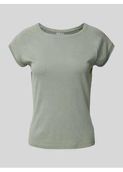 T-shirt z prążkowanym okrągłym dekoltem ze sklepu Peek&Cloppenburg  w kategorii Bluzki damskie - zdjęcie 173857010