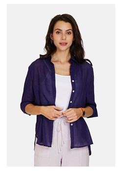 Le Jardin du Lin Lniana bluzka w kolorze granatowym ze sklepu Limango Polska w kategorii Bluzki damskie - zdjęcie 173857714