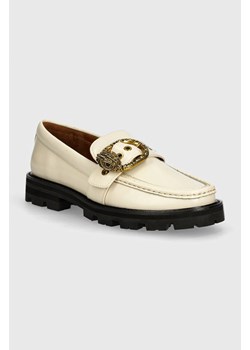 Kurt Geiger London mokasyny skórzane Mayfair Chunky Loafer damskie kolor beżowy na płaskim obcasie 573010109 ze sklepu ANSWEAR.com w kategorii Mokasyny damskie - zdjęcie 173859892