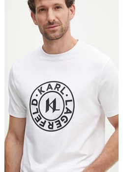 Karl Lagerfeld t-shirt męski kolor biały z aplikacją 543221.755080 ze sklepu ANSWEAR.com w kategorii T-shirty męskie - zdjęcie 173860121