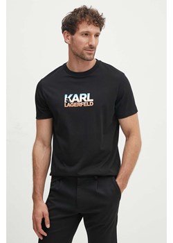Karl Lagerfeld t-shirt bawełniany męski kolor czarny z nadrukiem 543225.755404 ze sklepu ANSWEAR.com w kategorii T-shirty męskie - zdjęcie 173860131