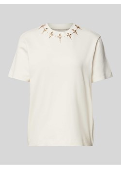 T-shirt zdobiony kamieniami ze sklepu Peek&Cloppenburg  w kategorii Bluzki damskie - zdjęcie 173860300
