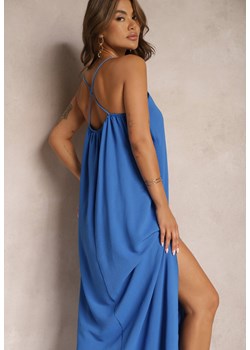 Niebieska Sukienka na Ramiączkach o Taliowanym Kroju Rivatta ze sklepu Renee odzież w kategorii Sukienki - zdjęcie 173860354