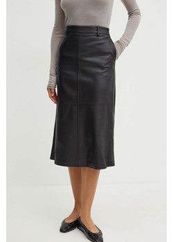 Liviana Conti spódnica skórzana kolor czarny midi prosta F4WX20 ze sklepu ANSWEAR.com w kategorii Spódnice - zdjęcie 173862013