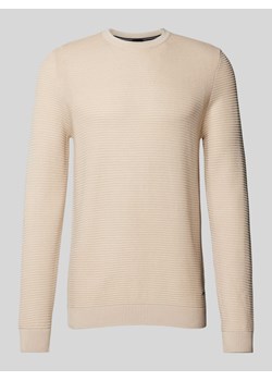 Sweter z dzianiny z prążkowanymi wykończeniami ze sklepu Peek&Cloppenburg  w kategorii Swetry męskie - zdjęcie 173862973