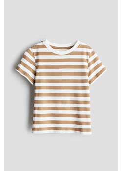 H & M - Bawełniany T-shirt - Beżowy ze sklepu H&M w kategorii T-shirty chłopięce - zdjęcie 173864424