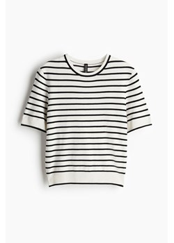 H & M - T-shirt z delikatnej dzianiny - Biały ze sklepu H&M w kategorii Bluzki damskie - zdjęcie 173864484