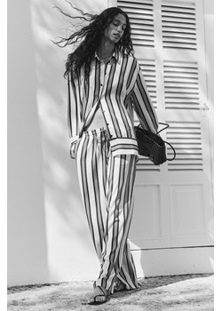 H & M - Szerokie spodnie bez zapięcia - Beżowy ze sklepu H&M w kategorii Spodnie damskie - zdjęcie 173864543