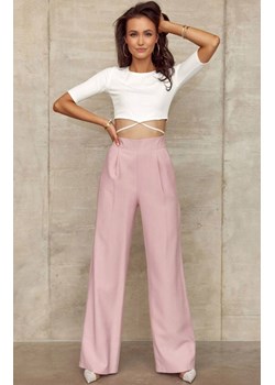 Szerokie spodnie damskie dzwony high waist SPD0025, Kolor różowy, Rozmiar 34, Roco Fashion ze sklepu Primodo w kategorii Spodnie damskie - zdjęcie 173865442