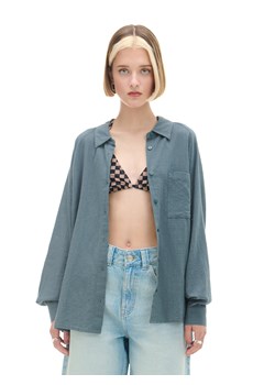 Cropp - Bawełniana koszula - niebieski ze sklepu Cropp w kategorii Koszule damskie - zdjęcie 173869154