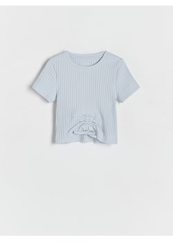 Reserved - T-shirt ze ściągaczem - jasnoniebieski ze sklepu Reserved w kategorii Bluzki dziewczęce - zdjęcie 173870043