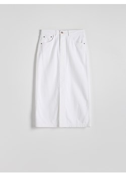 Reserved - Jeansowa spódnica midi - biały ze sklepu Reserved w kategorii Spódnice - zdjęcie 173870250