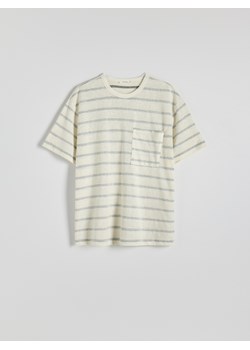 Reserved - T-shirt comfort z kieszonką - złamana biel ze sklepu Reserved w kategorii T-shirty męskie - zdjęcie 173870271